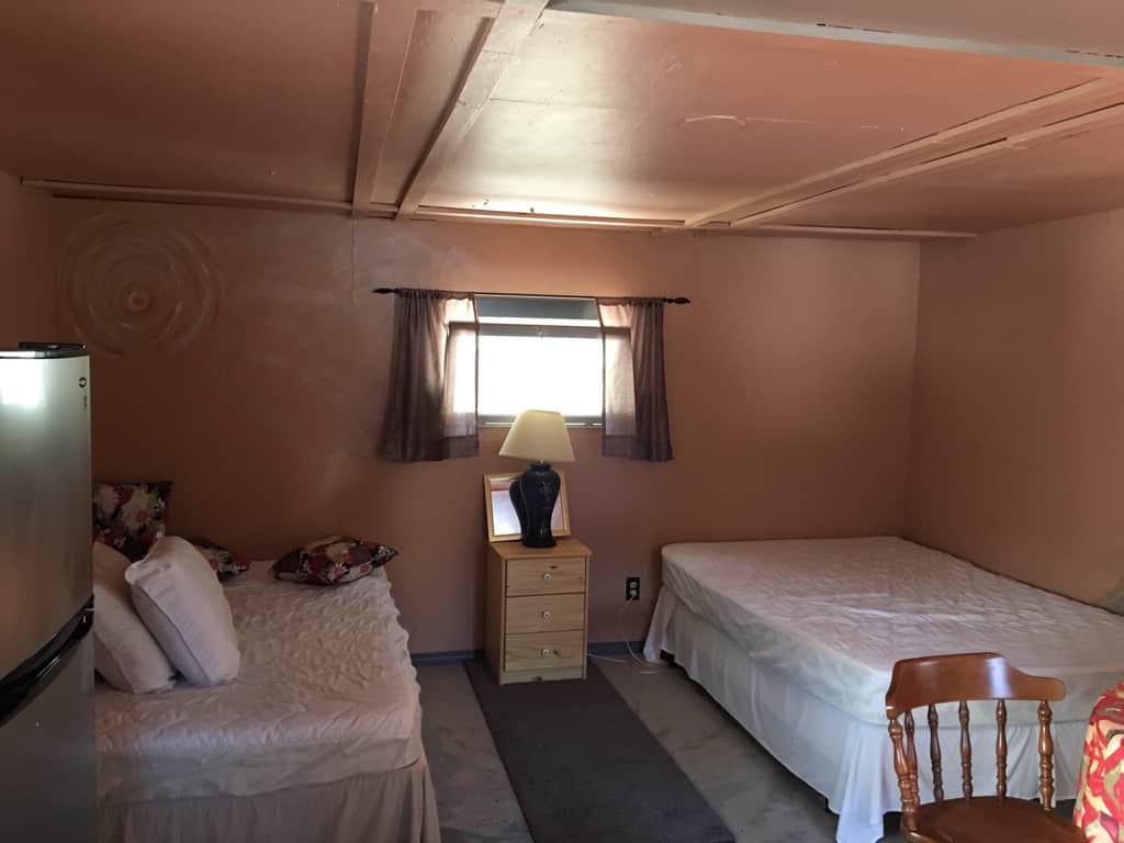 Rental cabin 6 open bedroom area