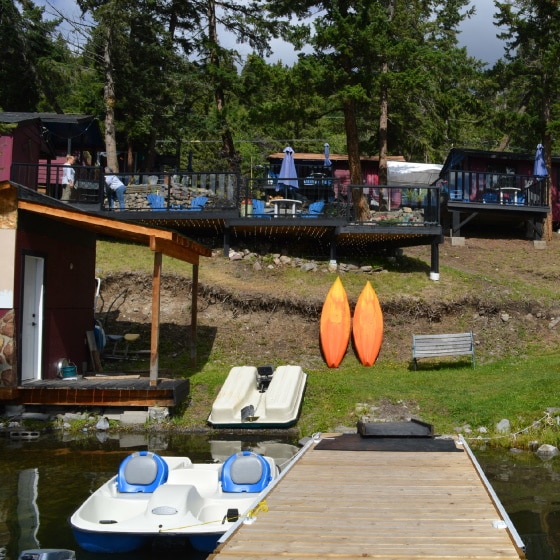 Dock view of Cabins on the Lake Resort
